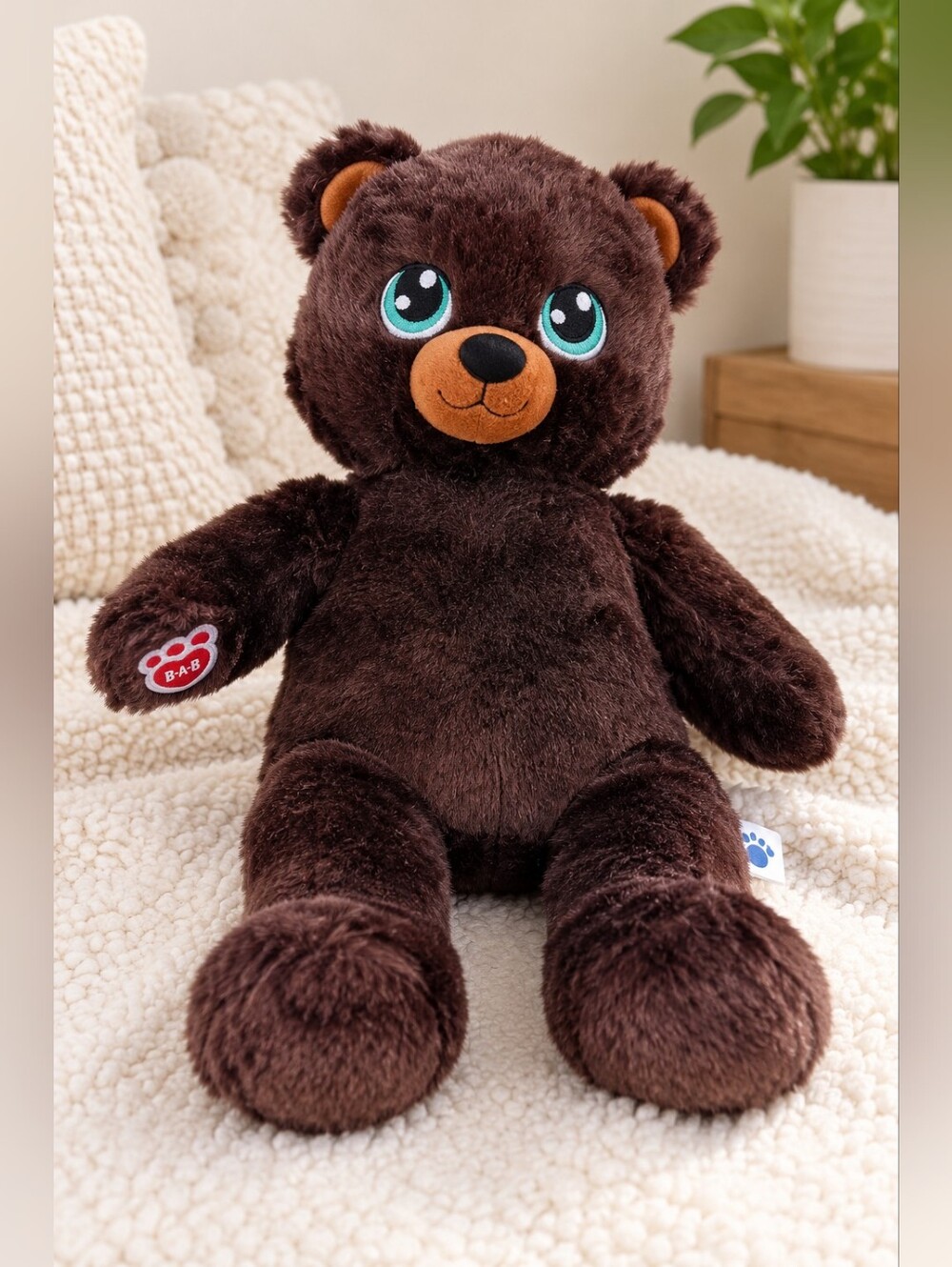 Build a bear sweet scent candy rich chocolate brown teal eyes teddy bear